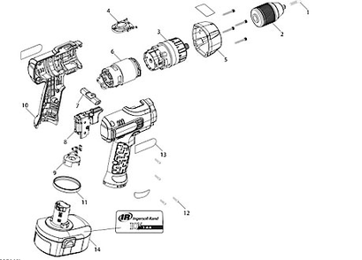 Part Location Diagram of W040-K339 Ingersoll Rand Housing Ring